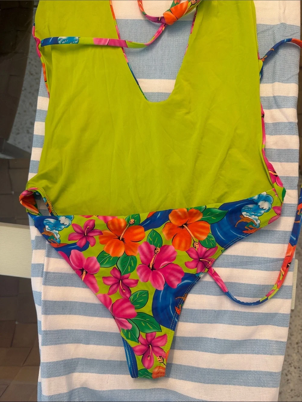 Frankie’s Bikinis Paulina Floral Halter One Piece Swimsuit
